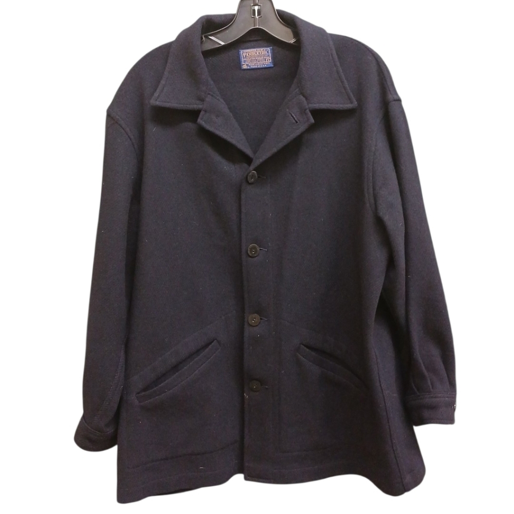 Pendleton Vintage Navy Wool Jacket With Button Fr… - image 1